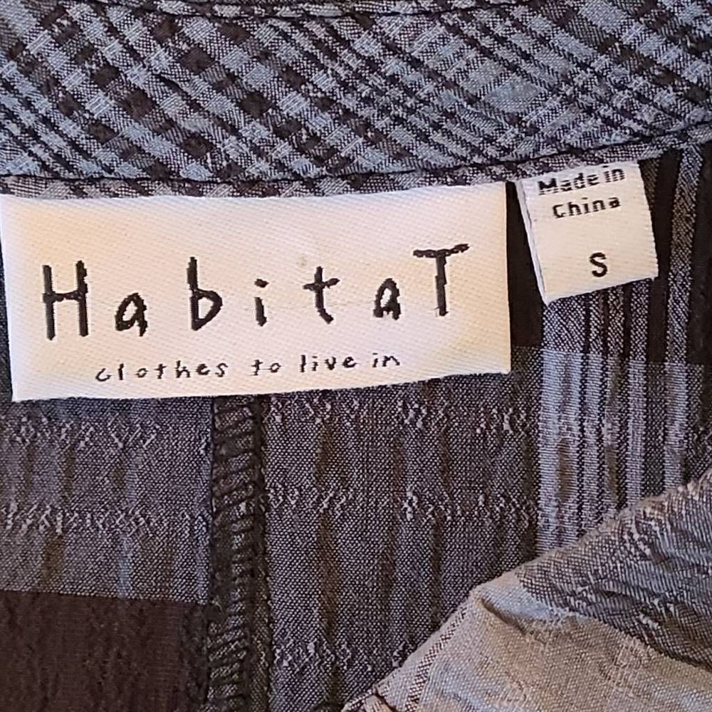 Habitat Womens Button Front Blue Black Plaid Tunic Small - Picture 3 of 15